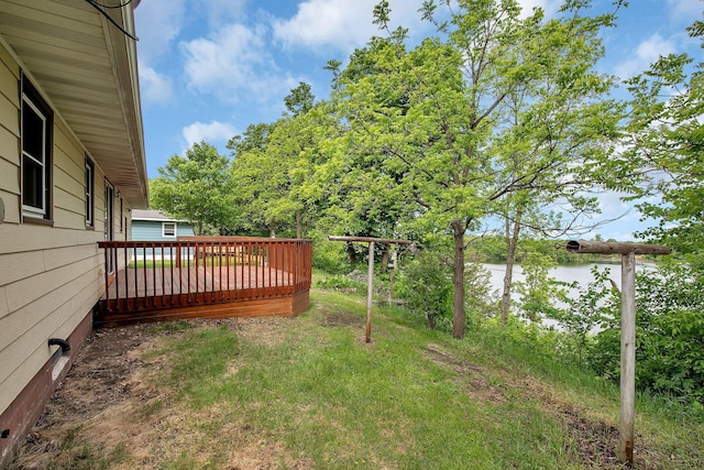 16736 County Road 49, Cold Spring, MN 56320 - view of yard with a deck with water view