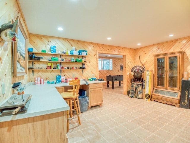 10719 Lumberjack Rd NW, Alaska Twp, MN 56667 - office area with wooden walls and recessed lighting