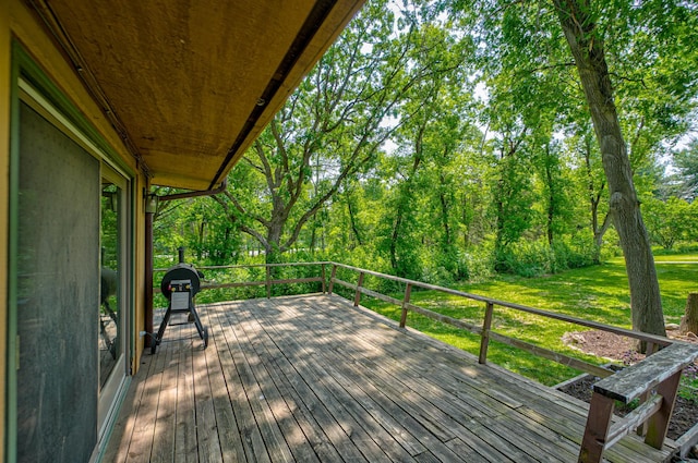 1970 Saint Croix Trl N, West Lakeland Twp, MN 55082 - wooden deck featuring a lawn