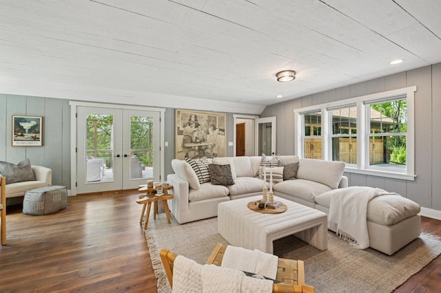 605 Stubbs Bay Rd, Orono, MN 55356 - living room with hardwood / wood-style floors and french doors