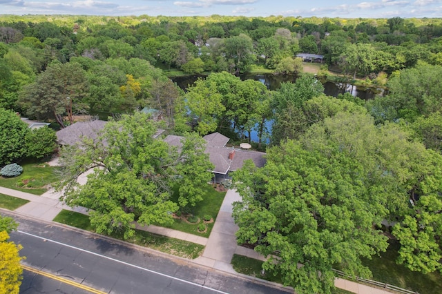 4716 Overlook Dr, Bloomington, MN 55437 - drone / aerial view of a large body of water and a heavily wooded area