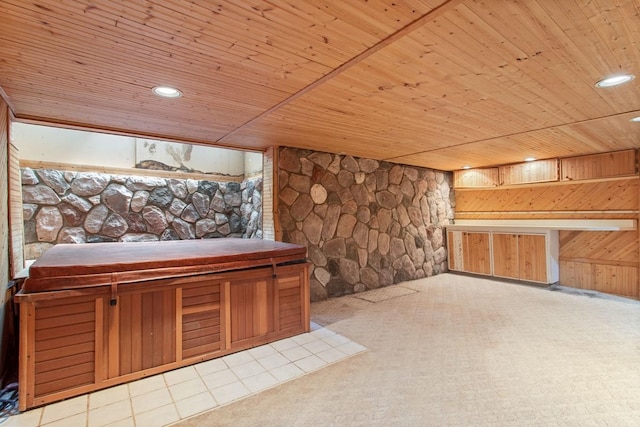 364 Owasso Blvd N, Shoreview, MN 55126 - finished basement featuring wood ceiling, carpet, and recessed lighting