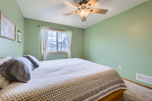 12729 Eagle St NW, Coon Rapids, MN 55448 - carpeted bedroom with baseboards, a ceiling fan, and a textured ceiling