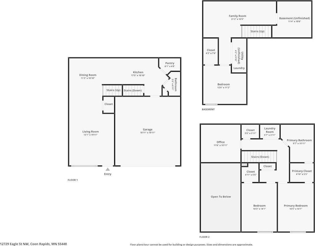 12729 Eagle St NW, Coon Rapids, MN 55448 - floor plan / room layout