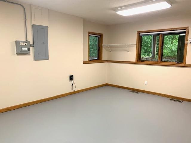 701 Parkview Ln N, Champlin, MN 55316 - empty room with electric panel, baseboards, and concrete flooring