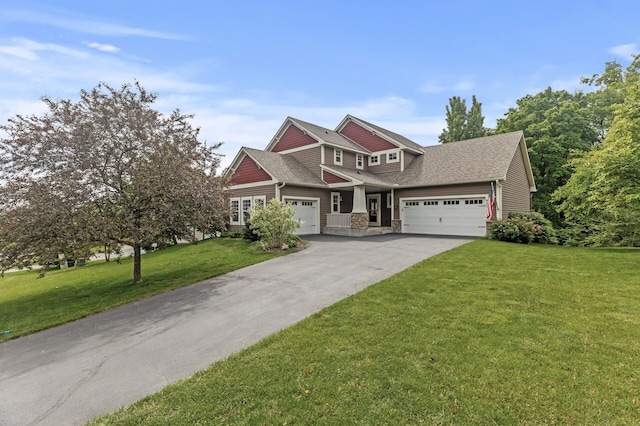 4231 Maple Hurst Dr N, Rockford, MN 55373 - craftsman house featuring an attached garage, a front yard, driveway, and roof with shingles