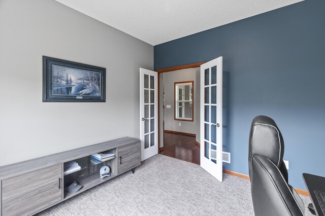 4231 Maple Hurst Dr N, Rockford, MN 55373 - carpeted office with french doors and baseboards