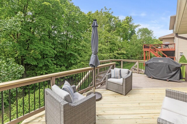4231 Maple Hurst Dr N, Rockford, MN 55373 - deck with a grill