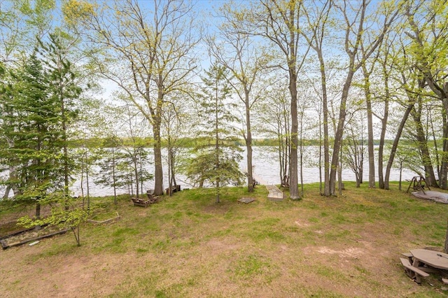 11567 S Lake Blvd, Lake Nebagamon, WI 54849 - view of yard with a water view