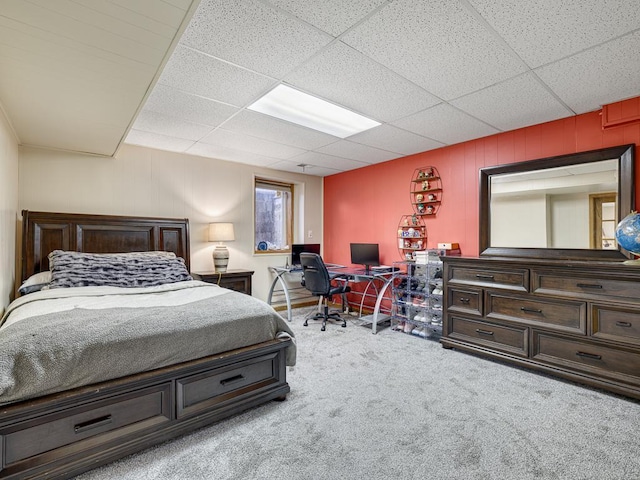 5420 Saxony Ct, White Bear Twp, MN 55110 - carpeted bedroom featuring an office area and a paneled ceiling