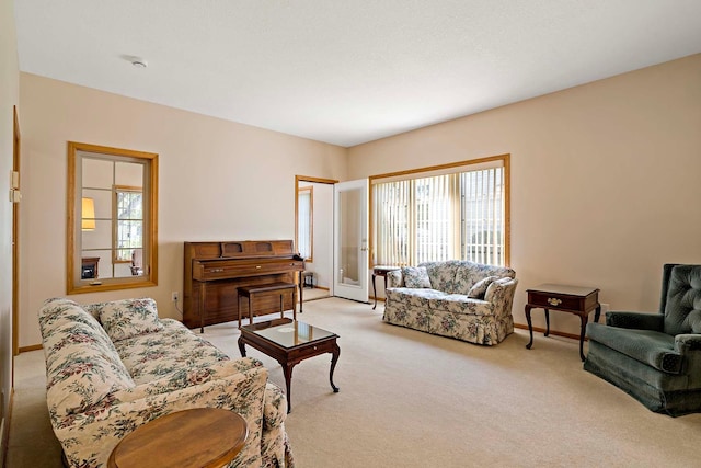2990 David Cir, Little Canada, MN 55117 - living area with healthy amount of natural light, light colored carpet, and baseboards