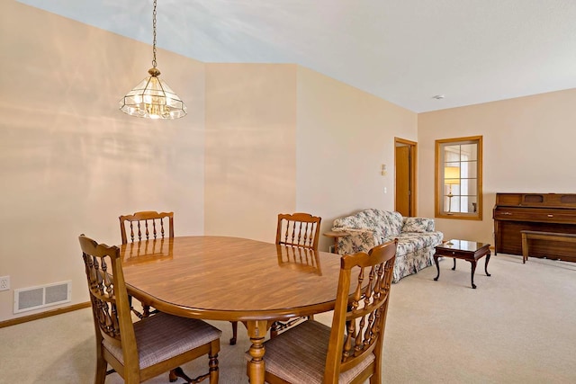 2990 David Cir, Little Canada, MN 55117 - dining room with light carpet, baseboards, and a chandelier