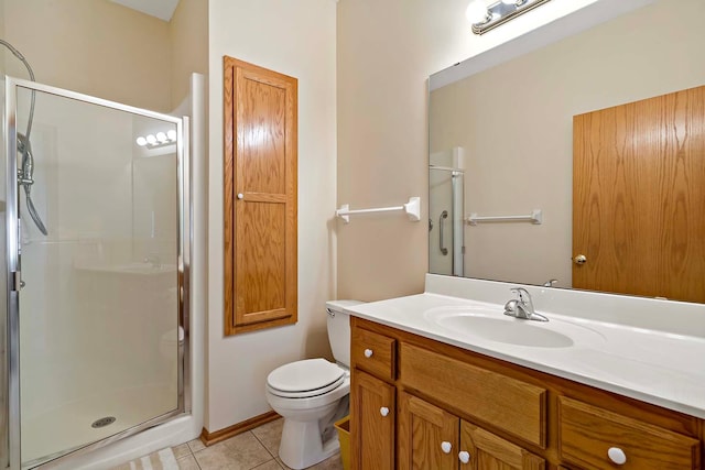 2990 David Cir, Little Canada, MN 55117 - full bath featuring a stall shower, vanity, toilet, and tile patterned floors