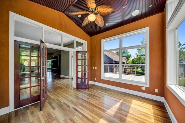 18141 87th Ave N, Maple Grove, MN 55311 - unfurnished sunroom featuring plenty of natural light, french doors, and vaulted ceiling