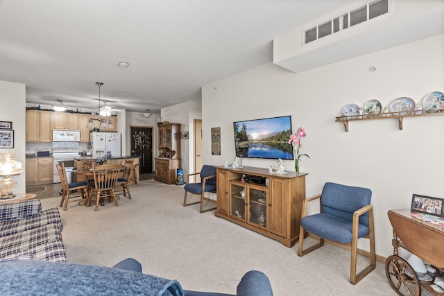 5445 Boone Ave N Unit 216, New Hope, MN 55428 - living area with light carpet and ceiling fan