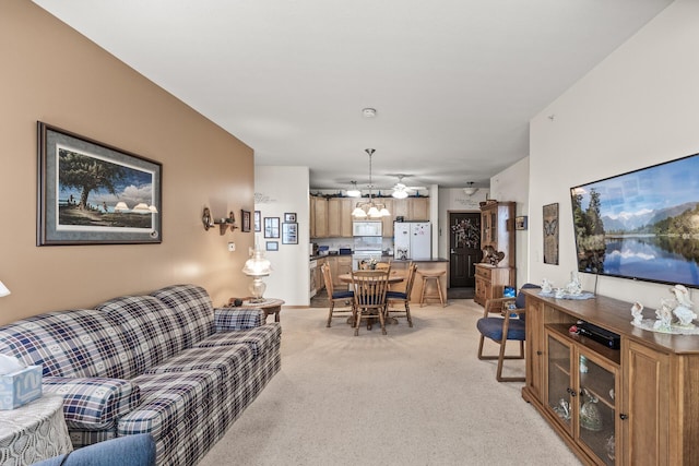 5445 Boone Ave N Unit 216, New Hope, MN 55428 - living area with a chandelier and light carpet