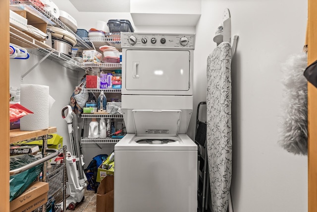 5445 Boone Ave N Unit 216, New Hope, MN 55428 - washroom with stacked washer and clothes dryer