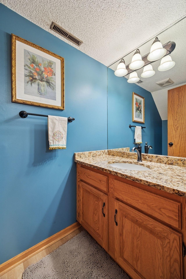 1925 Shenandoah Ct Unit G, Plymouth, MN 55447 - bathroom featuring vanity, a textured ceiling, and wood finished floors