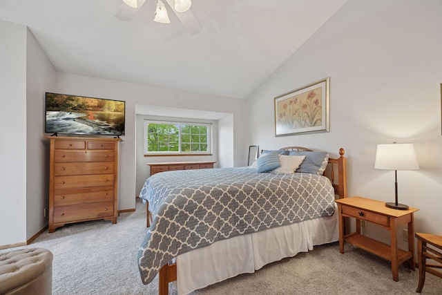 1925 Shenandoah Ct Unit G, Plymouth, MN 55447 - carpeted bedroom featuring vaulted ceiling, ceiling fan, and baseboards