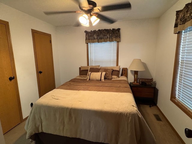 39872 Moose Ln, Wahkon, MN 56386 - bedroom featuring carpet flooring and ceiling fan