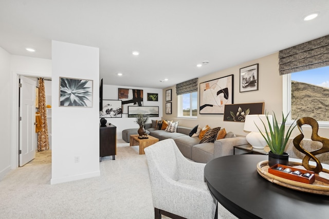 11695 72nd St NE, Otsego, MN 55301 - living room with light colored carpet, recessed lighting, and baseboards