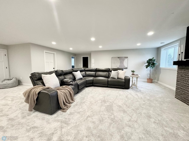 3340 2nd St E, West Fargo, ND 58078 - carpeted living area with recessed lighting and baseboards