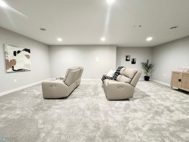 3340 2nd St E, West Fargo, ND 58078 - carpeted living room featuring baseboards and recessed lighting