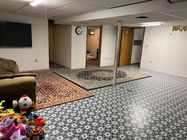 1272 Burke Ave E, Maplewood, MN 55109 - finished below grade area featuring a drop ceiling