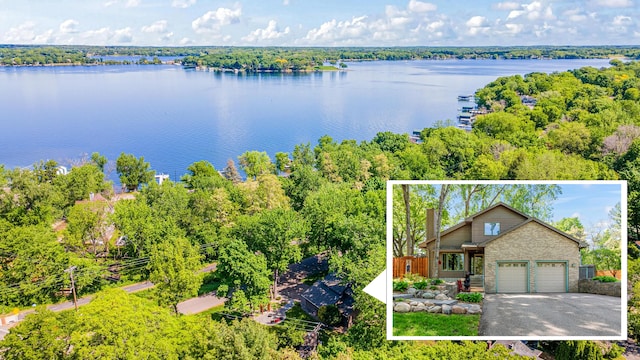 2195 Bayview Pl, Orono, MN 55391 - view of subject property featuring a large body of water and property boundaries highlighted