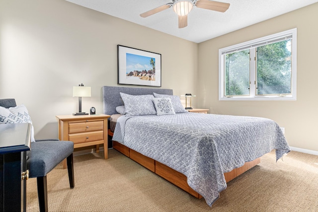 2195 Bayview Pl, Orono, MN 55391 - bedroom with light carpet, ceiling fan, and baseboards