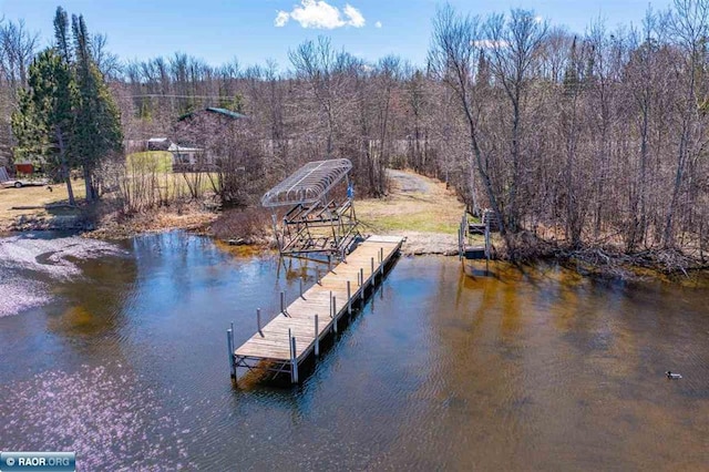 3240 Breezy Point Rd, Tower, MN 55790 - dock area with a forest view and a water view