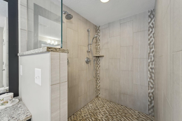 669 Lake Pine Dr, Shoreview, MN 55126 - full bath with tiled shower and a textured ceiling