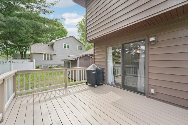 669 Lake Pine Dr, Shoreview, MN 55126 - wooden deck featuring grilling area