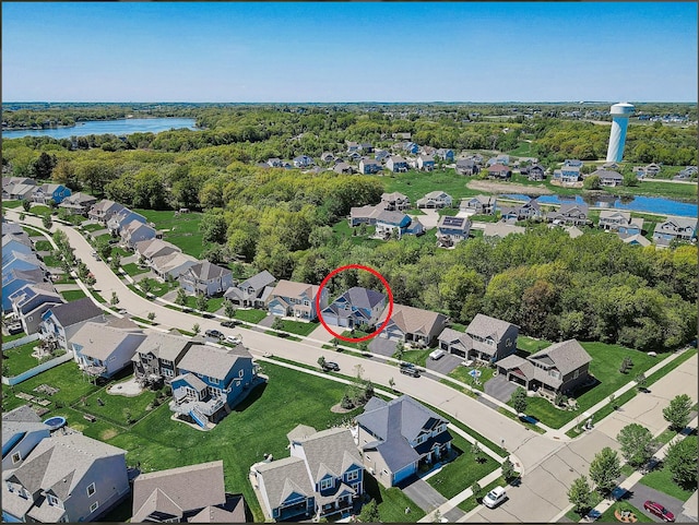 1206 Rosemary Ln, Chaska, MN 55318 - aerial view of property and surrounding area featuring nearby suburban area and a nearby body of water