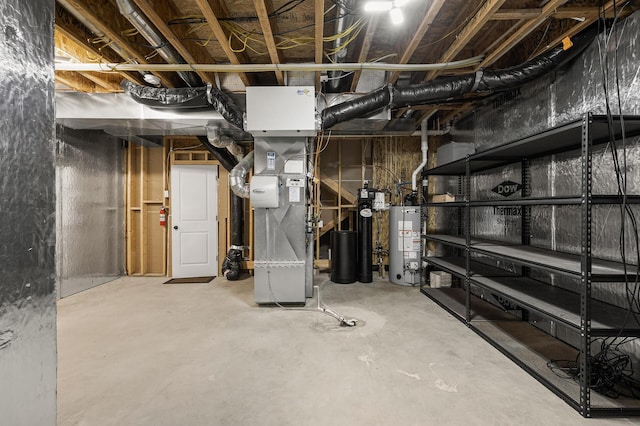1206 Rosemary Ln, Chaska, MN 55318 - unfinished basement with water heater and heating unit