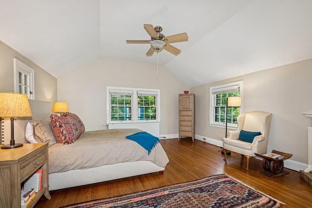 5319 Upton Ave S, Minneapolis, MN 55410 - bedroom with wood finished floors, vaulted ceiling, and ceiling fan