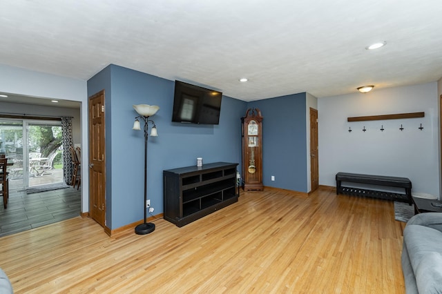 1000 17th St SW, Austin, MN 55912 - living room with wood finished floors, baseboards, and recessed lighting