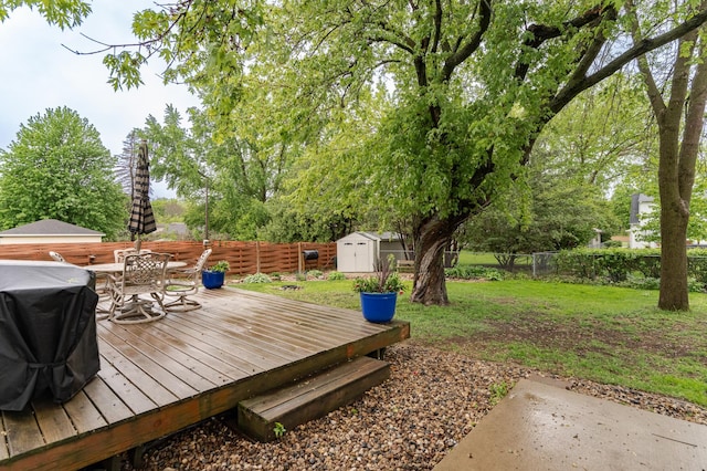 1000 17th St SW, Austin, MN 55912 - wooden terrace featuring outdoor dining area and grilling area