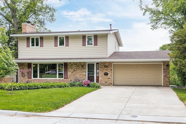 6504 Warren Ave S, Edina, MN 55439 - traditional-style home with a chimney, an attached garage, brick siding, and a front lawn