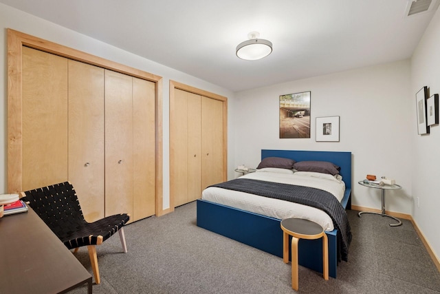215 10th Ave S Unit 312, Minneapolis, MN 55415 - bedroom with multiple closets, carpet floors, and baseboards