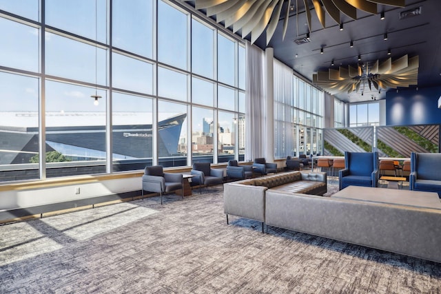 215 10th Ave S Unit 312, Minneapolis, MN 55415 - community lobby featuring a high ceiling and a city view