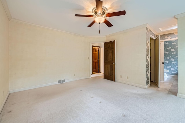 1321 Dallager Ct, Stillwater, MN 55082 - carpeted spare room featuring ceiling fan, ornamental molding, and baseboards