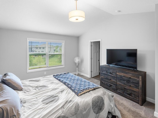 7121 208th St N, Forest Lake, MN 55025 - carpeted bedroom featuring vaulted ceiling and baseboards