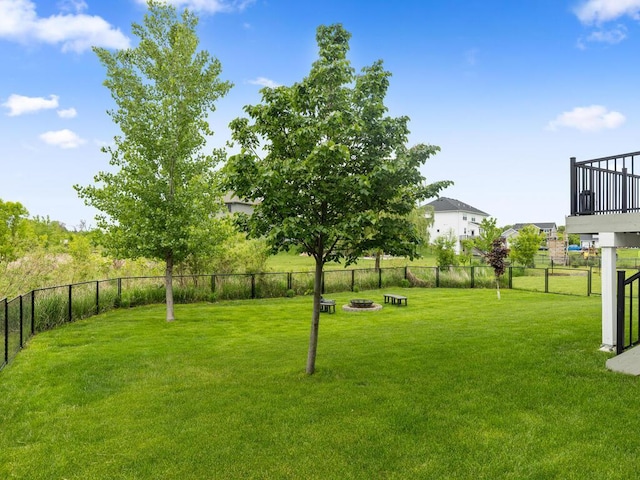 7121 208th St N, Forest Lake, MN 55025 - view of yard with a fire pit