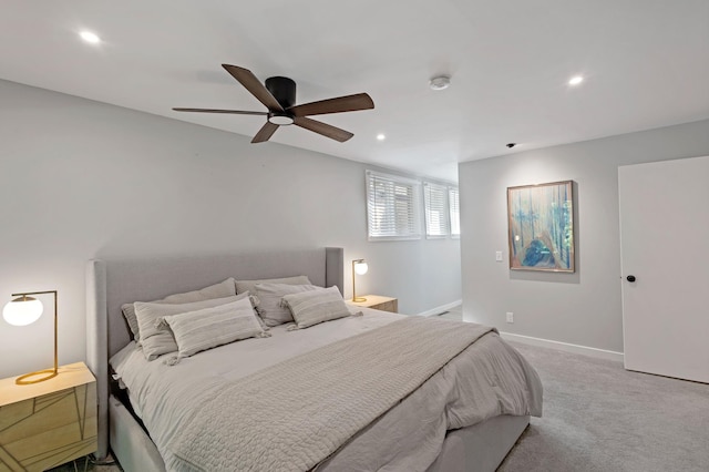 18101 Woolman Dr, Minnetonka, MN 55345 - carpeted bedroom with recessed lighting, baseboards, and a ceiling fan