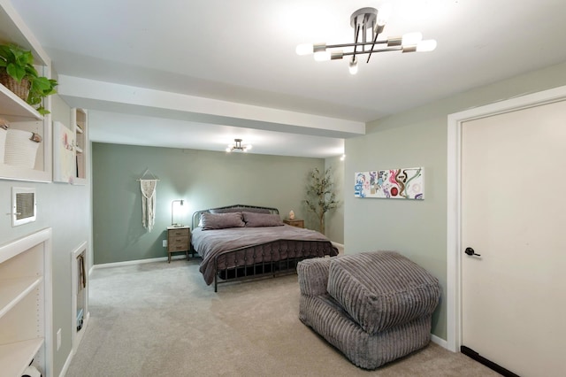 18101 Woolman Dr, Minnetonka, MN 55345 - bedroom featuring carpet, a chandelier, and baseboards