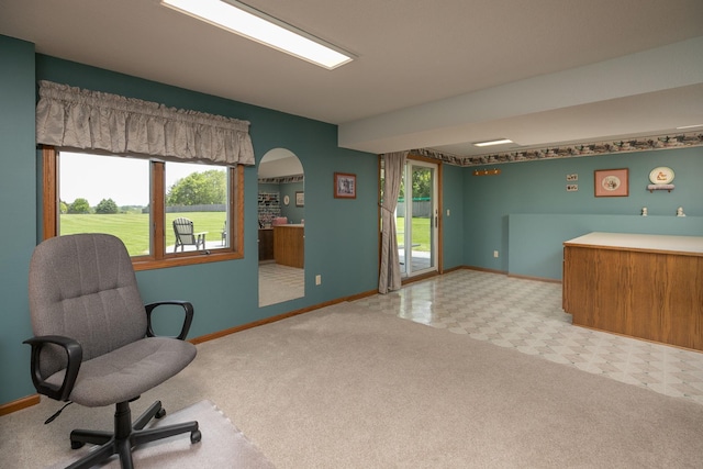 176 Westchester Dr NW, Rochester, MN 55901 - carpeted office space featuring healthy amount of natural light, baseboards, and arched walkways