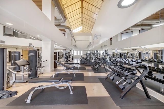 20 2nd St NE Unit P1008, Minneapolis, MN 55413 - workout area with a high ceiling