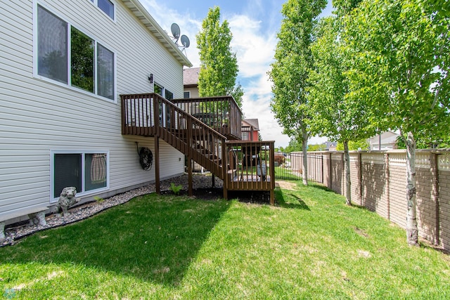 4110 Clubhouse Dr S, Fargo, ND 58104 - view of yard featuring stairs and a deck
