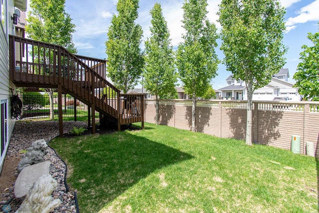 4110 Clubhouse Dr S, Fargo, ND 58104 - view of yard featuring stairs and a deck